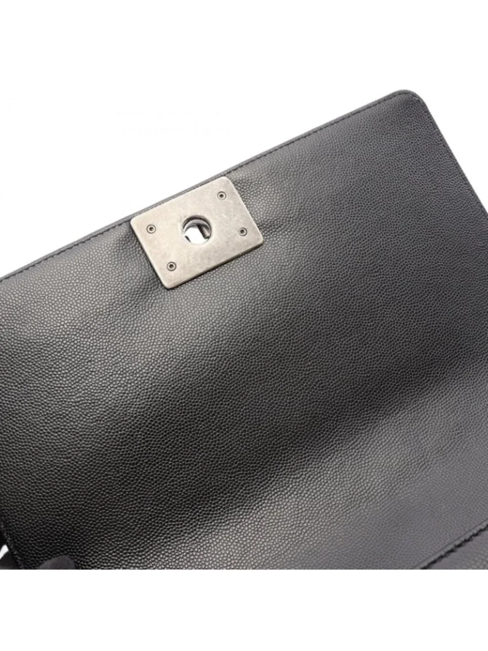 Chanel Shoulder Bag Boy Black Caviar Leather Chain